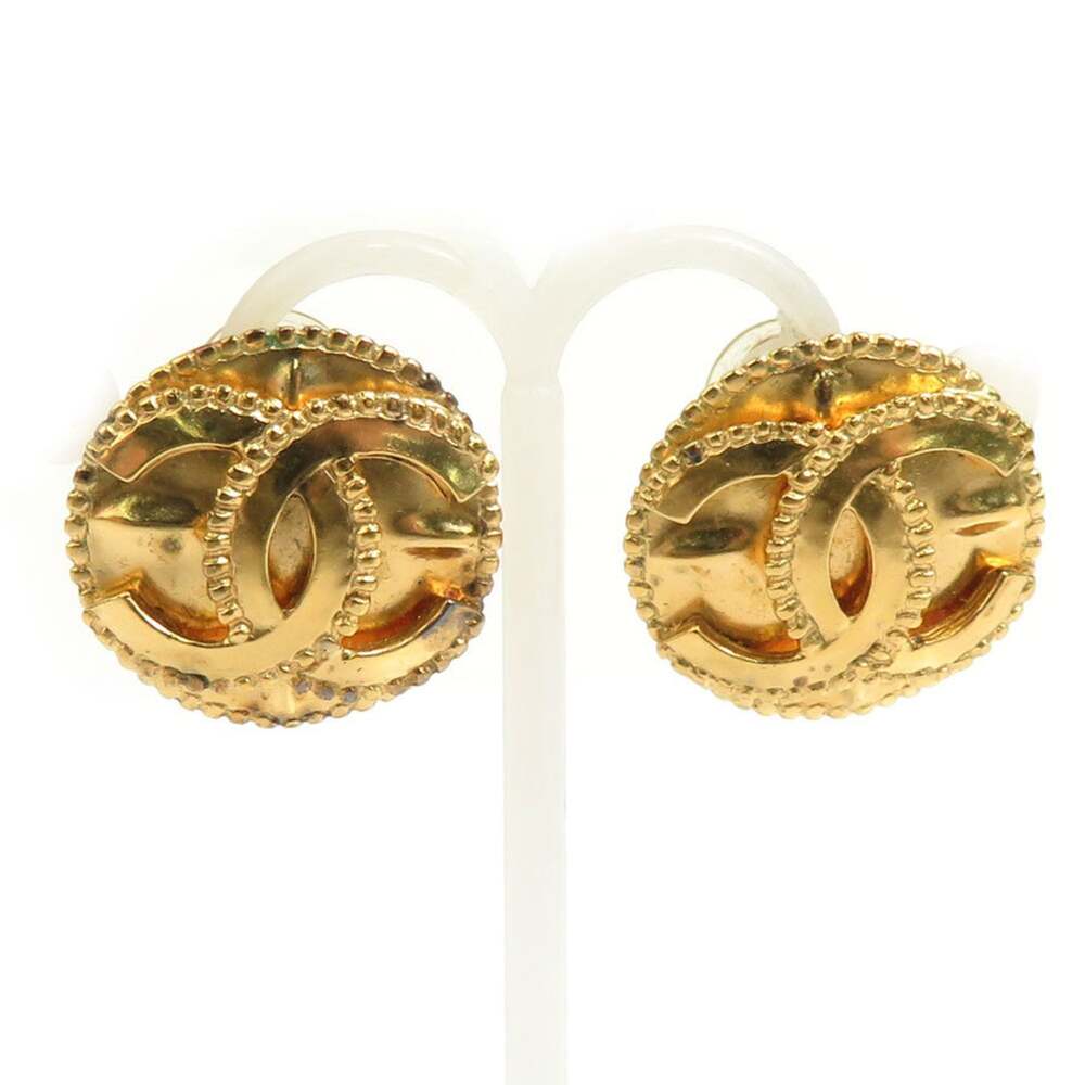 Chanel Cc Logo Clip-On Earrings Gold- #208489C58B